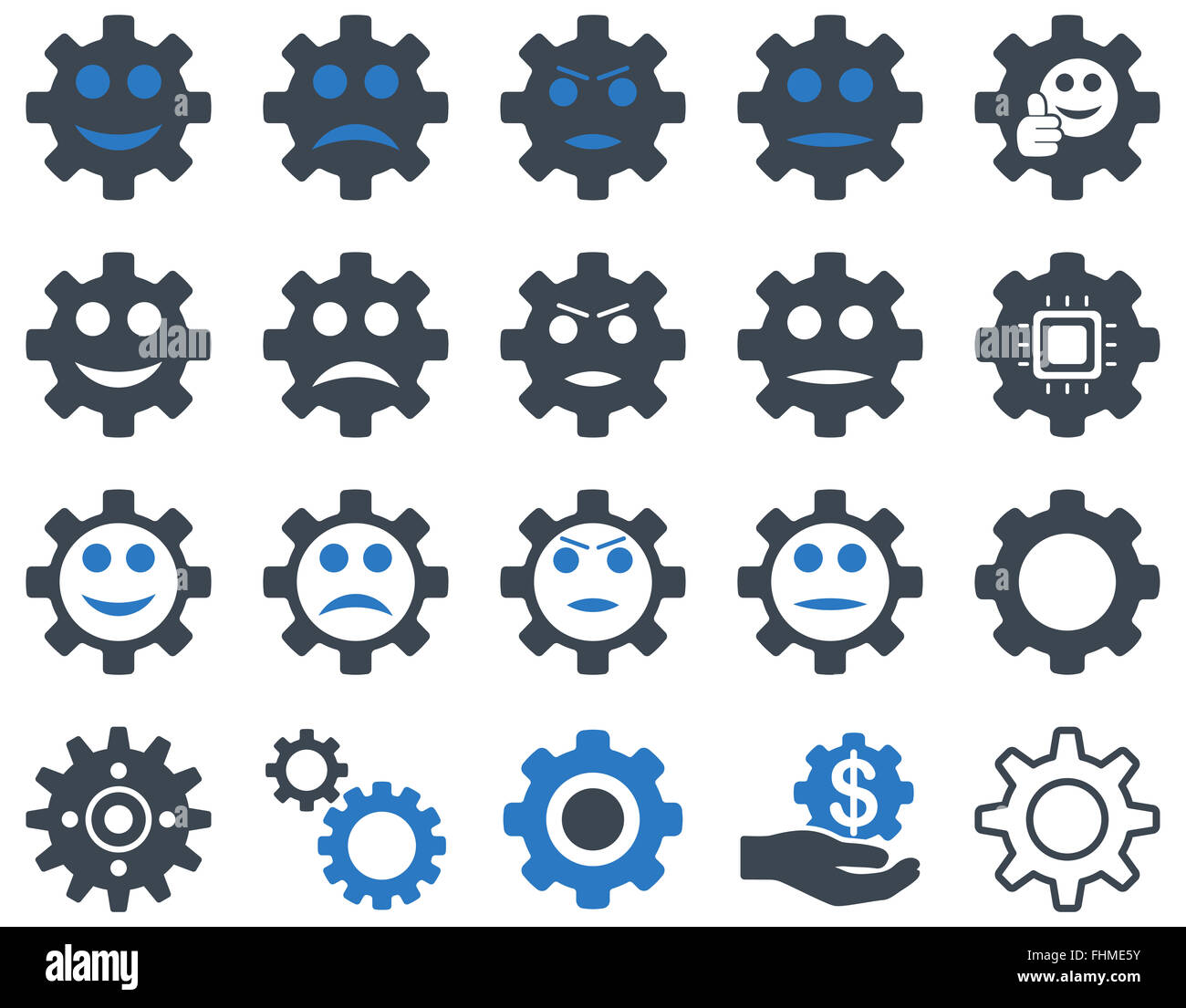 Tools and Smile Gears Icons Stock Photo Alamy