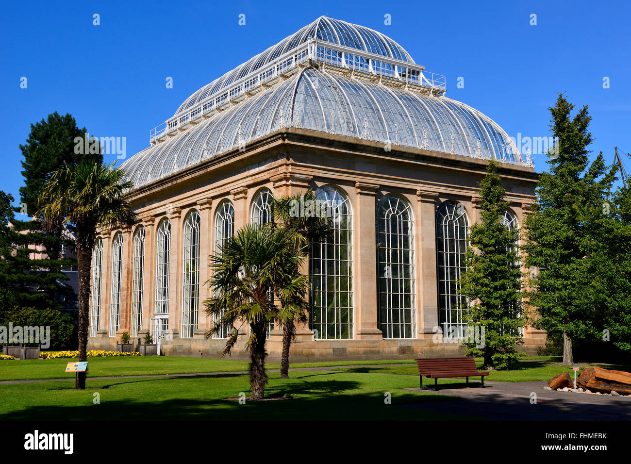 Palm House and Glasshouse, Royal Botanic Garden, Edinburgh, Scotland, UK Stock Photo