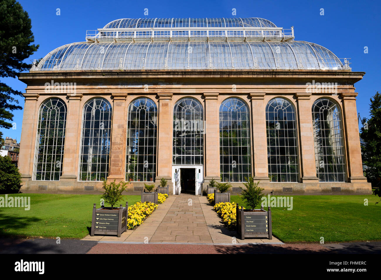 Palm House and Glasshouse, Royal Botanic Garden, Edinburgh, Scotland, UK Stock Photo