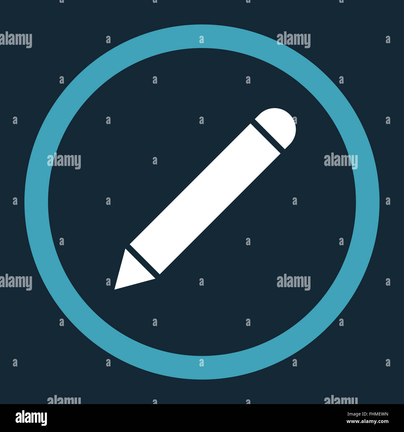 Pencil flat blue and white colors rounded vector icon Stock Photo - Alamy