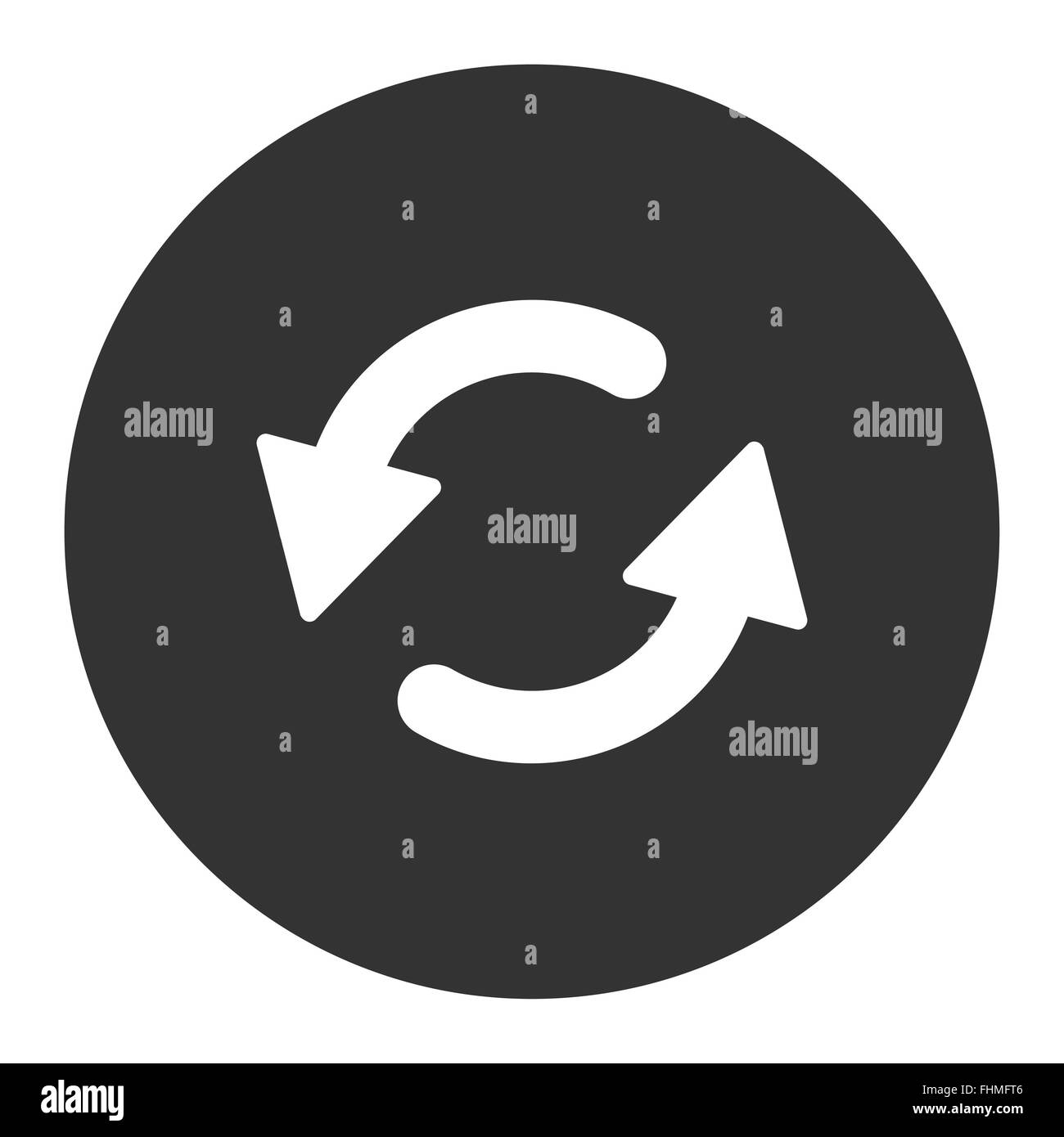 Refresh Ccw flat white and gray colors round button Stock Photo - Alamy