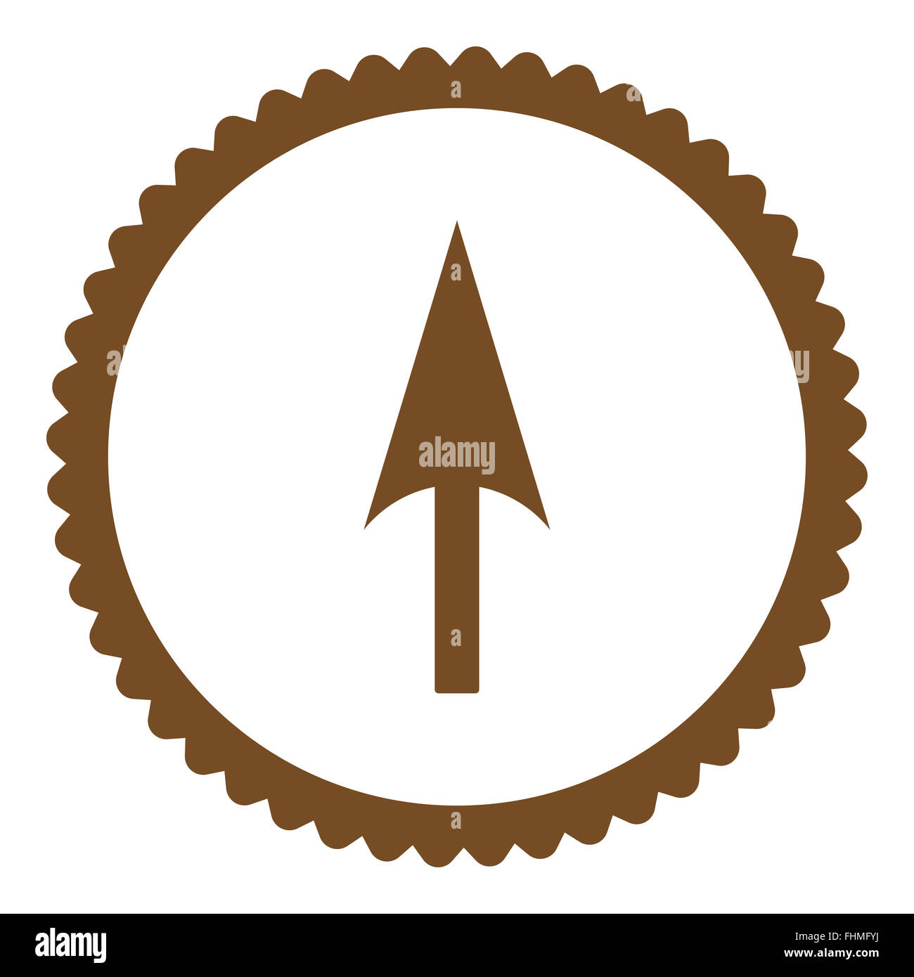 Arrow Axis Y flat brown color round stamp icon Stock Photo - Alamy