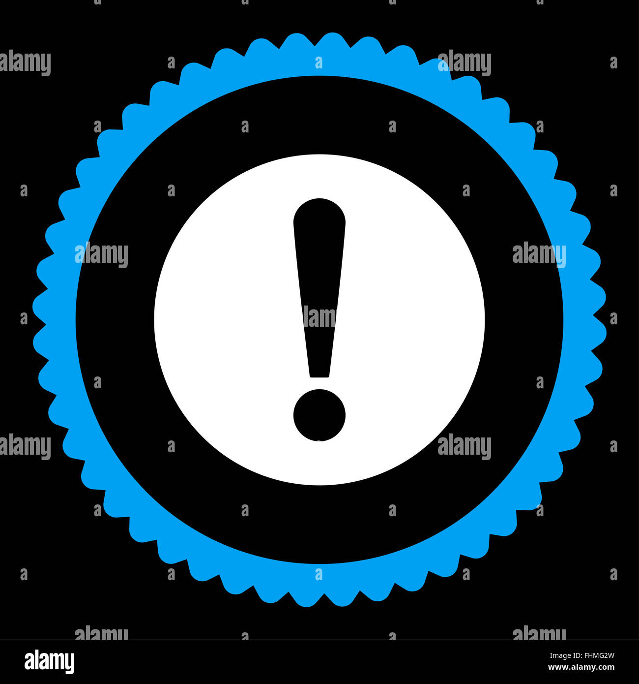 Problem flat blue and white colors round stamp icon Stock Photo - Alamy