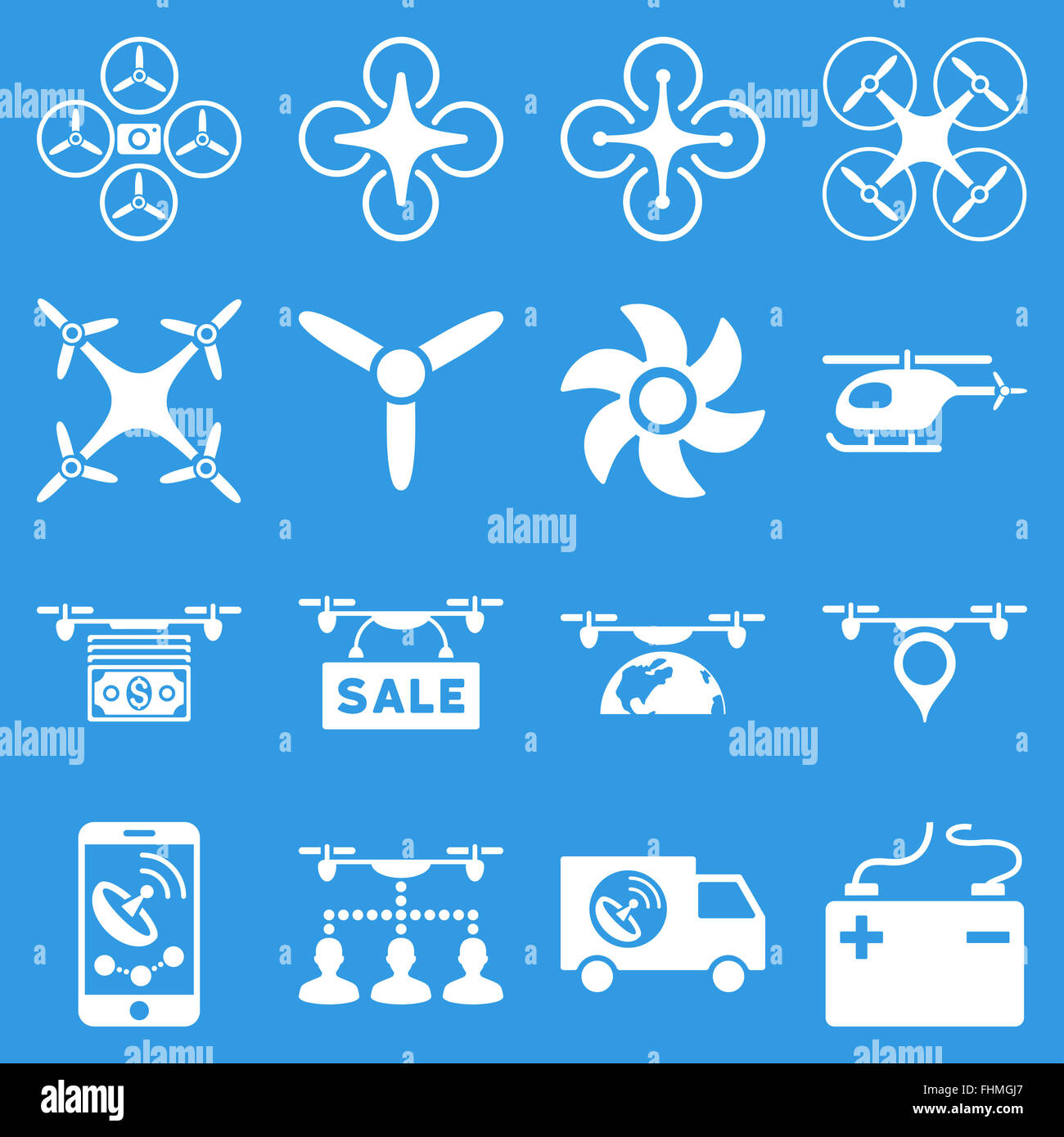 Drone service icon set Stock Photo - Alamy