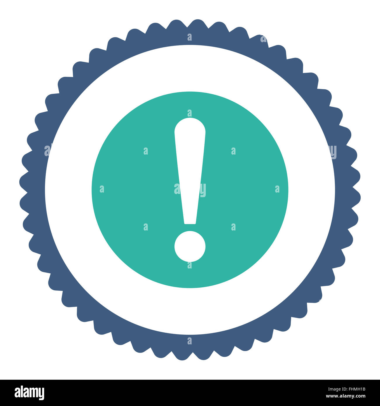 Problem flat cobalt and cyan colors round stamp icon Stock Photo - Alamy