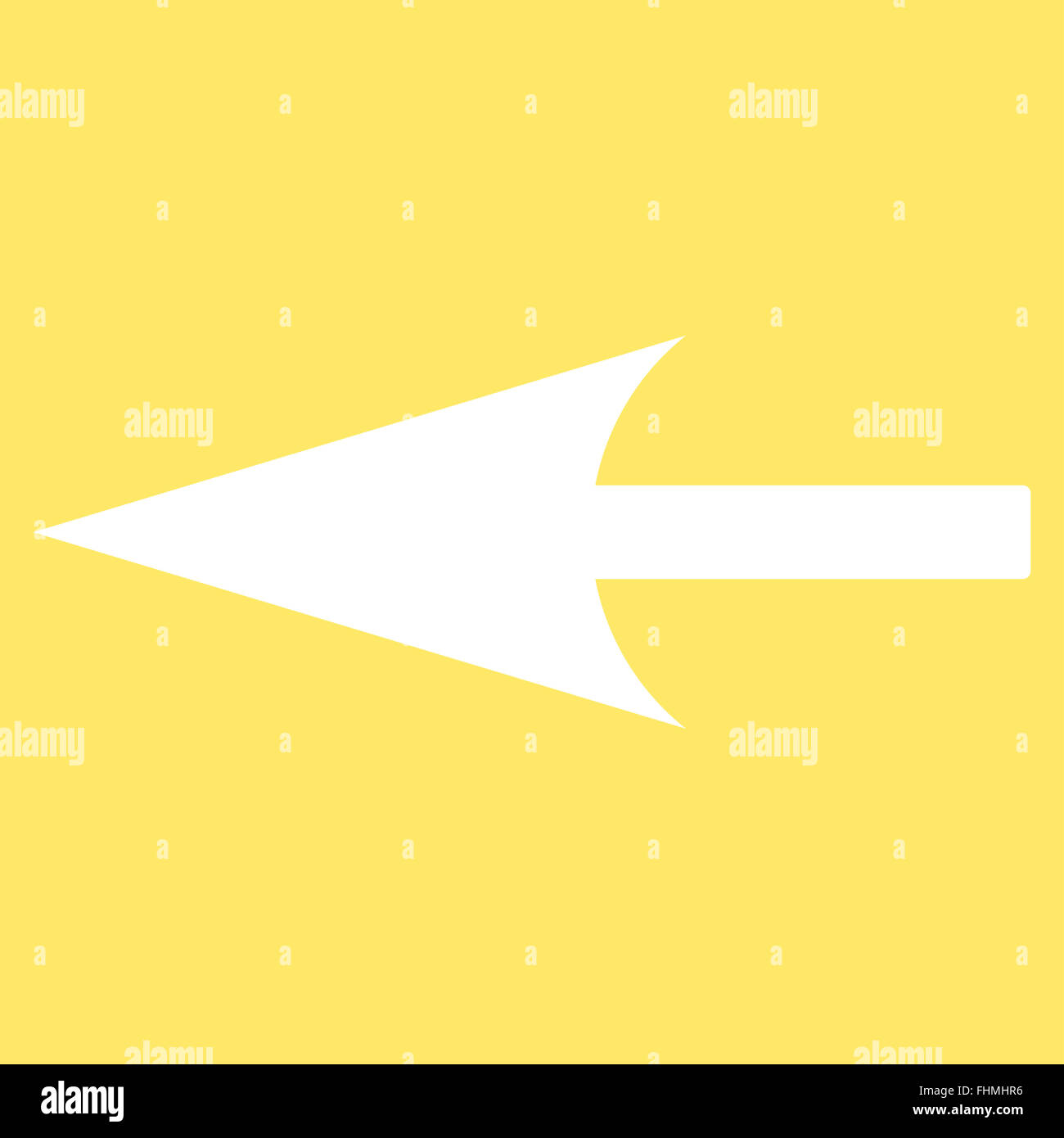 Sharp Left Arrow flat white color icon Stock Photo - Alamy