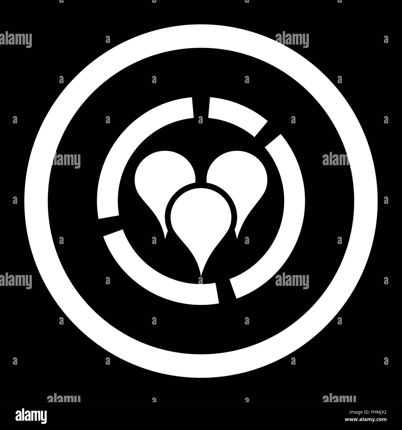 Geo diagram flat white color rounded vector icon Stock Photo - Alamy