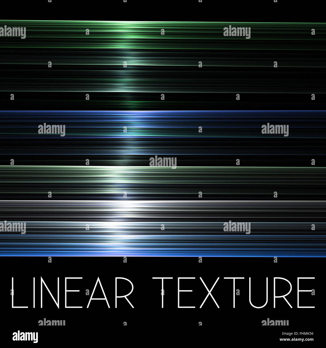 Patch of reflected light on transparent green and blue linear texture ...