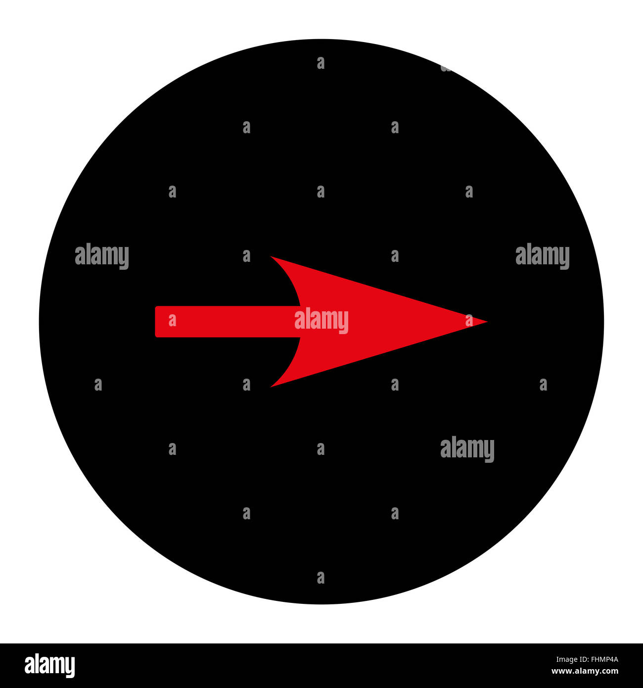 Arrow Axis X flat intensive red and black colors round button Stock ...