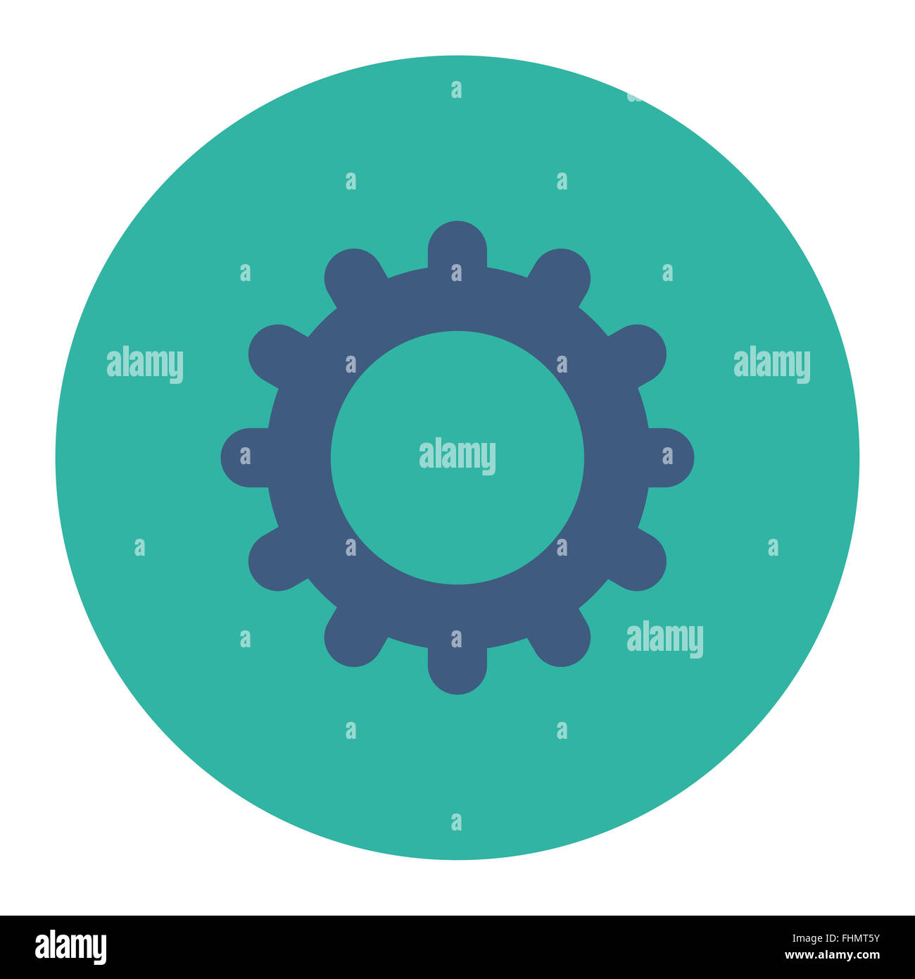 Gear flat cobalt and cyan colors round button Stock Photo - Alamy