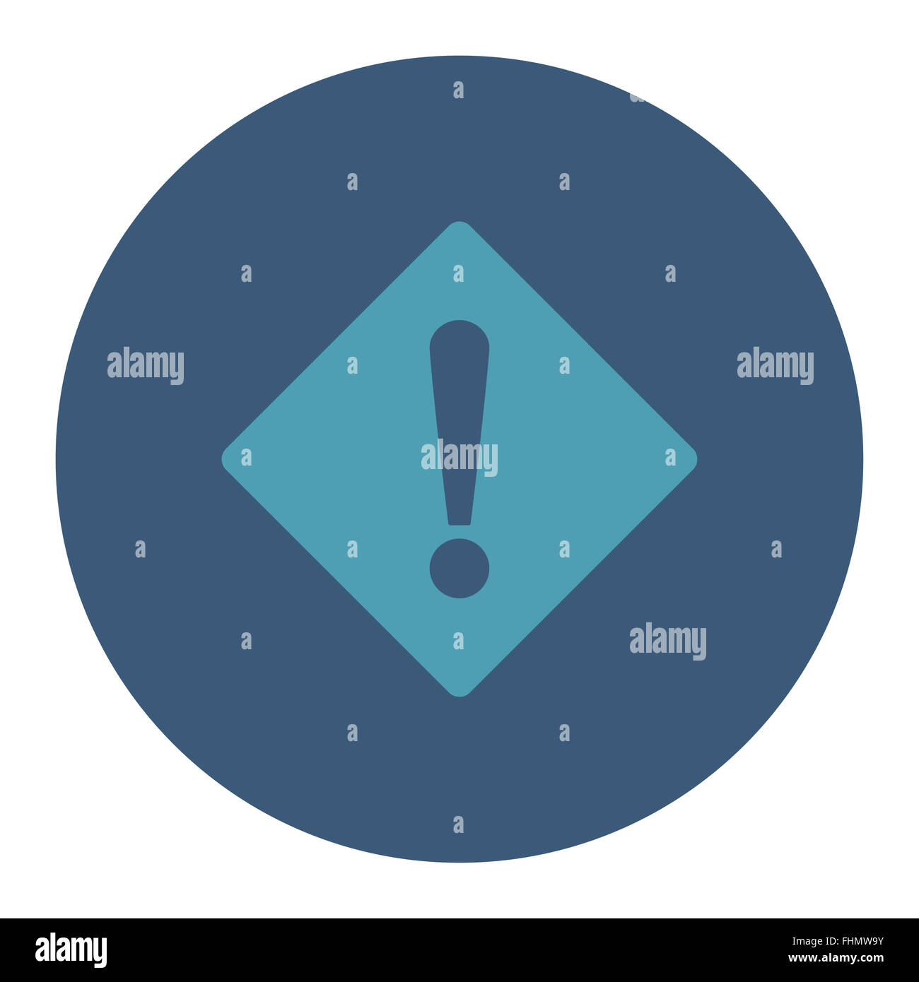 Error flat cyan and blue colors round button Stock Photo - Alamy