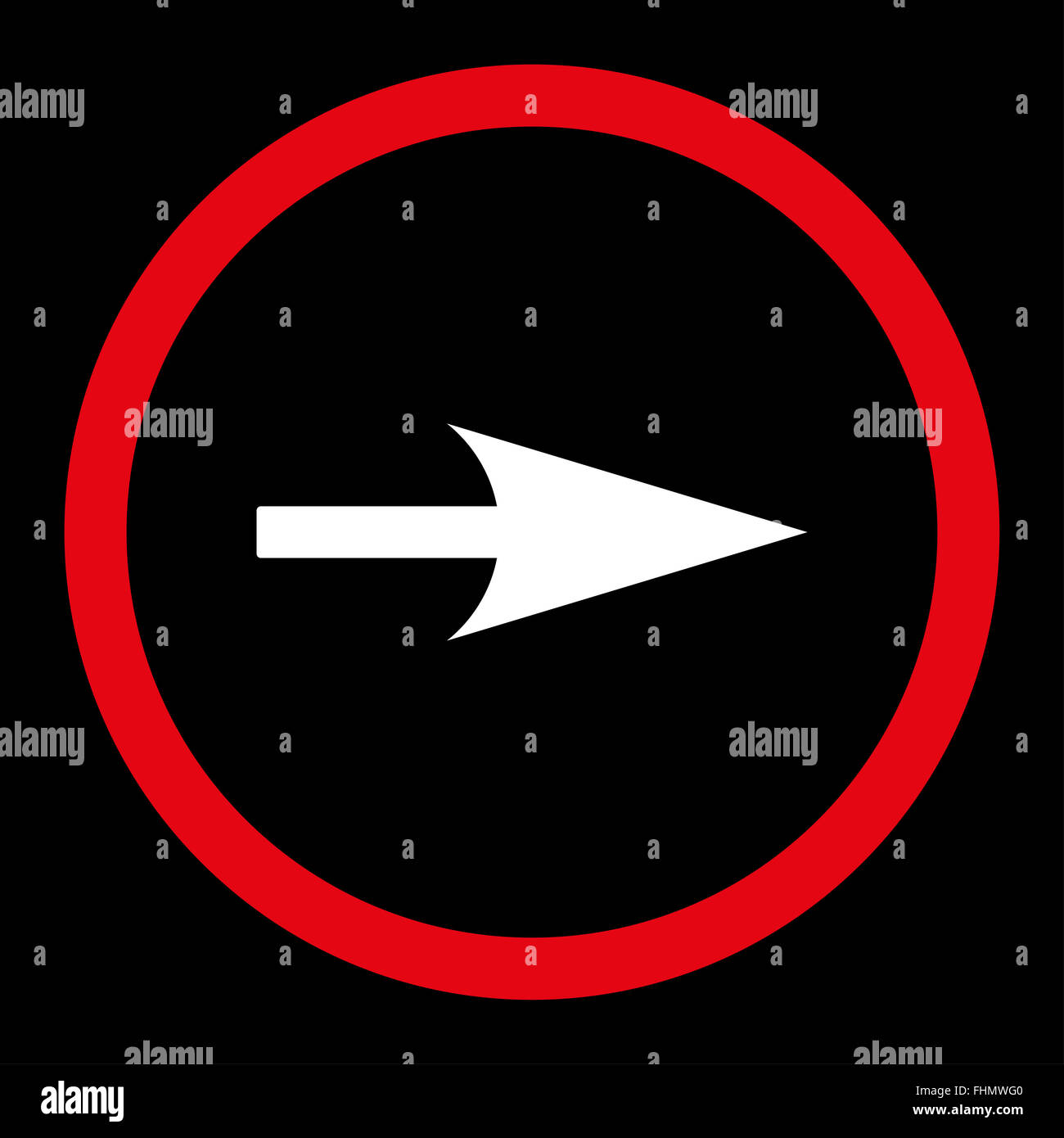 Arrow Axis X flat red and white colors rounded raster icon Stock Photo ...