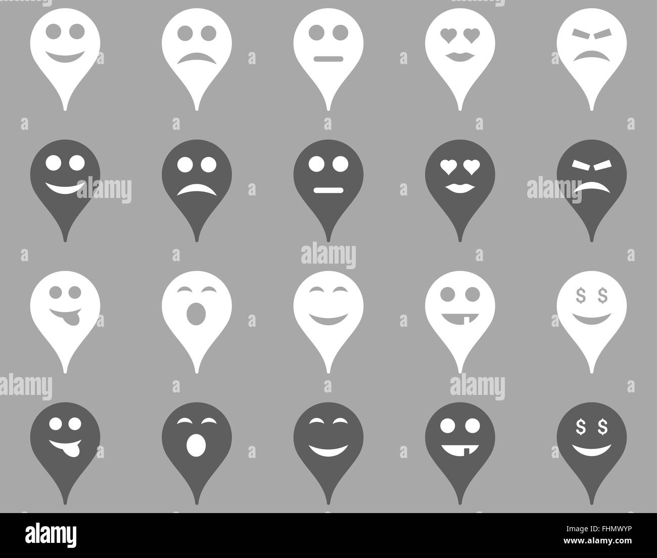 Emotion map marker icons Stock Photo - Alamy