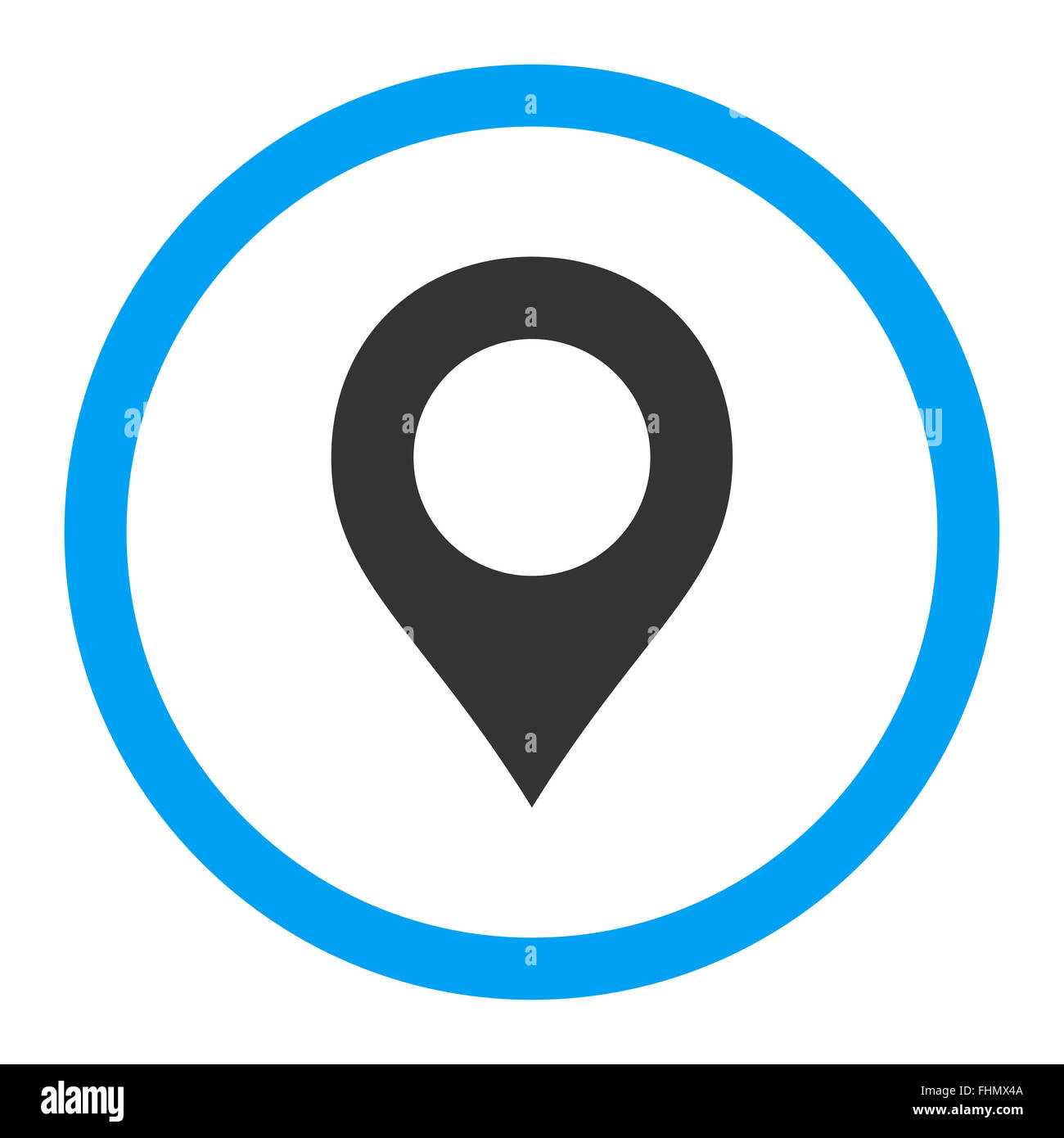 Map Marker flat blue and gray colors rounded vector icon Stock Photo ...