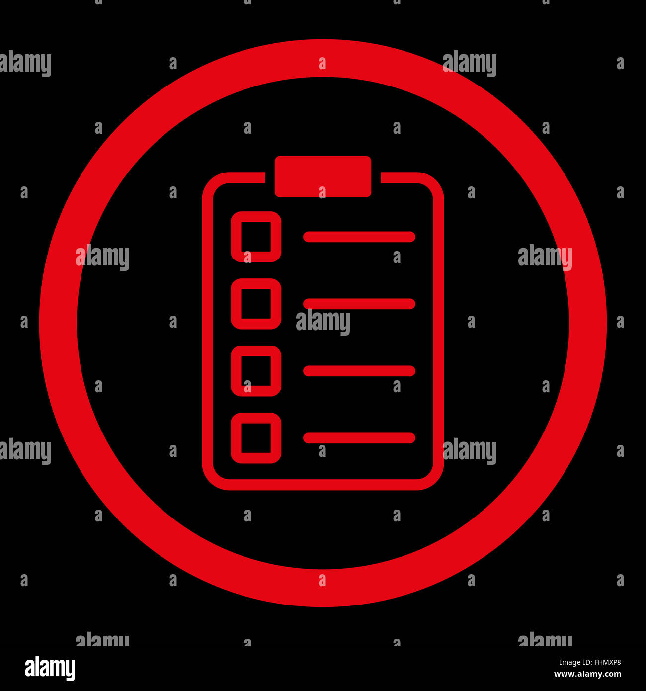 Examination flat red color rounded vector icon Stock Photo - Alamy