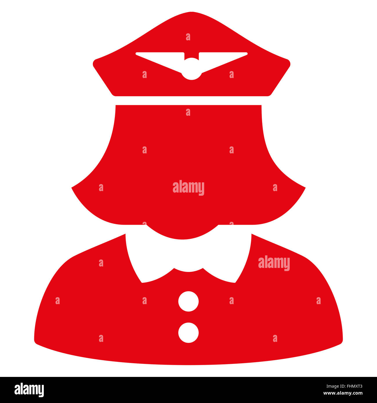 Airline Stewardess Flat Icon Stock Photo - Alamy