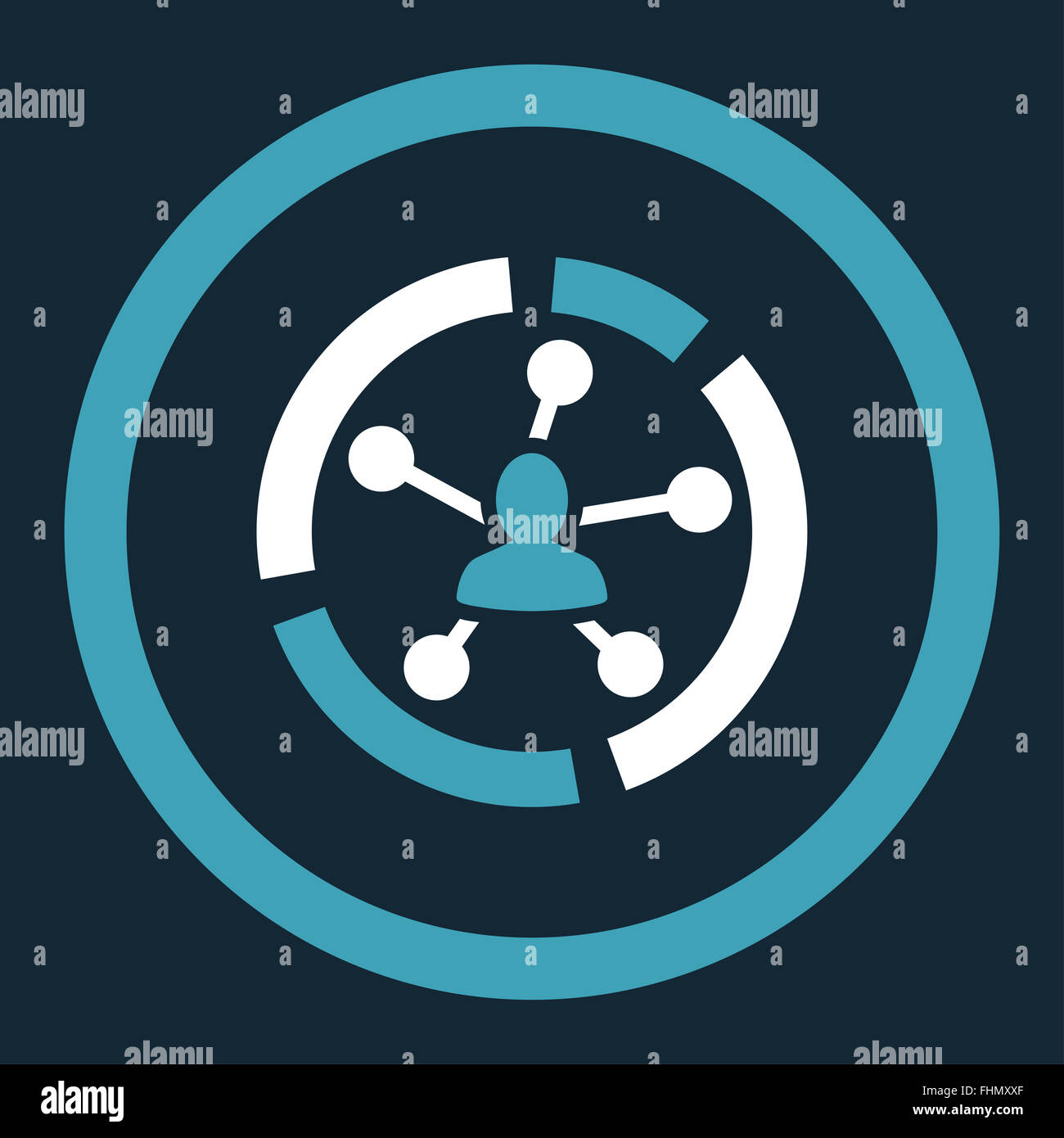 Relations diagram flat blue and white colors rounded glyph icon Stock ...