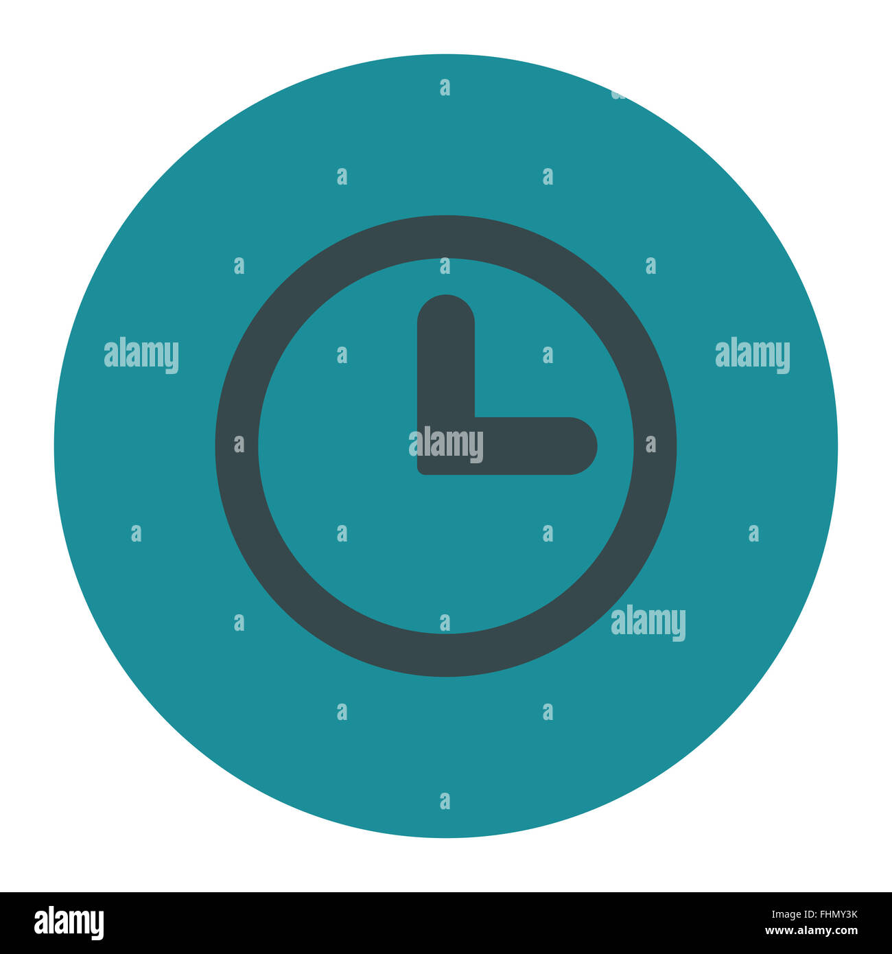 Clock flat soft blue colors round button Stock Photo - Alamy