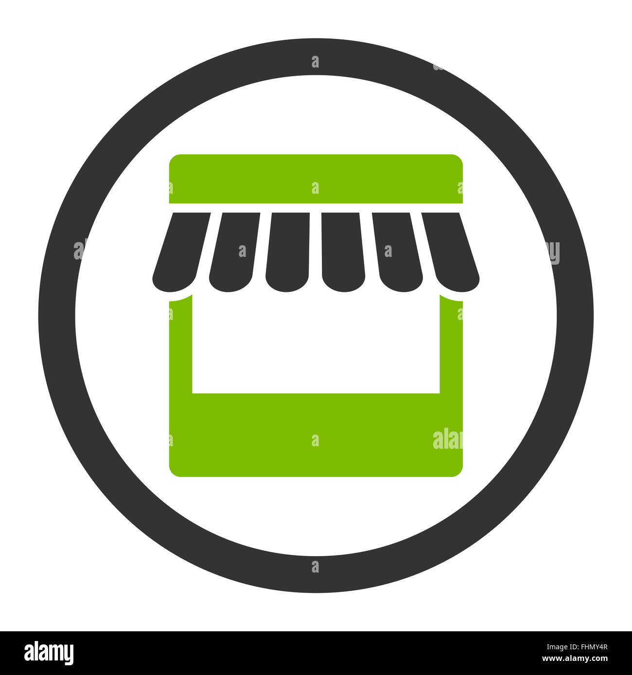 Store flat eco green and gray colors rounded glyph icon Stock Photo - Alamy