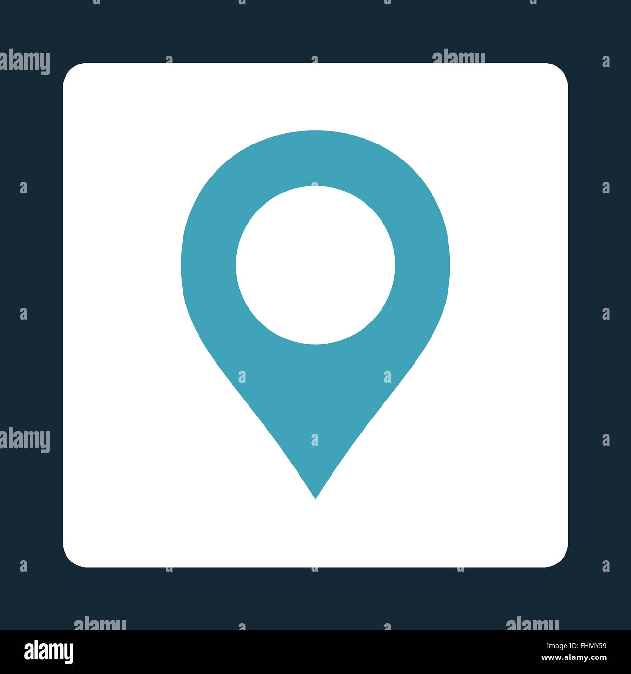 Map Marker flat blue and white colors rounded button Stock Photo - Alamy