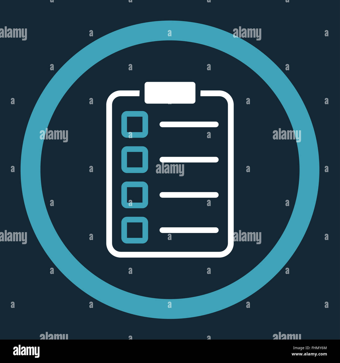 Examination flat blue and white colors rounded glyph icon Stock Photo ...