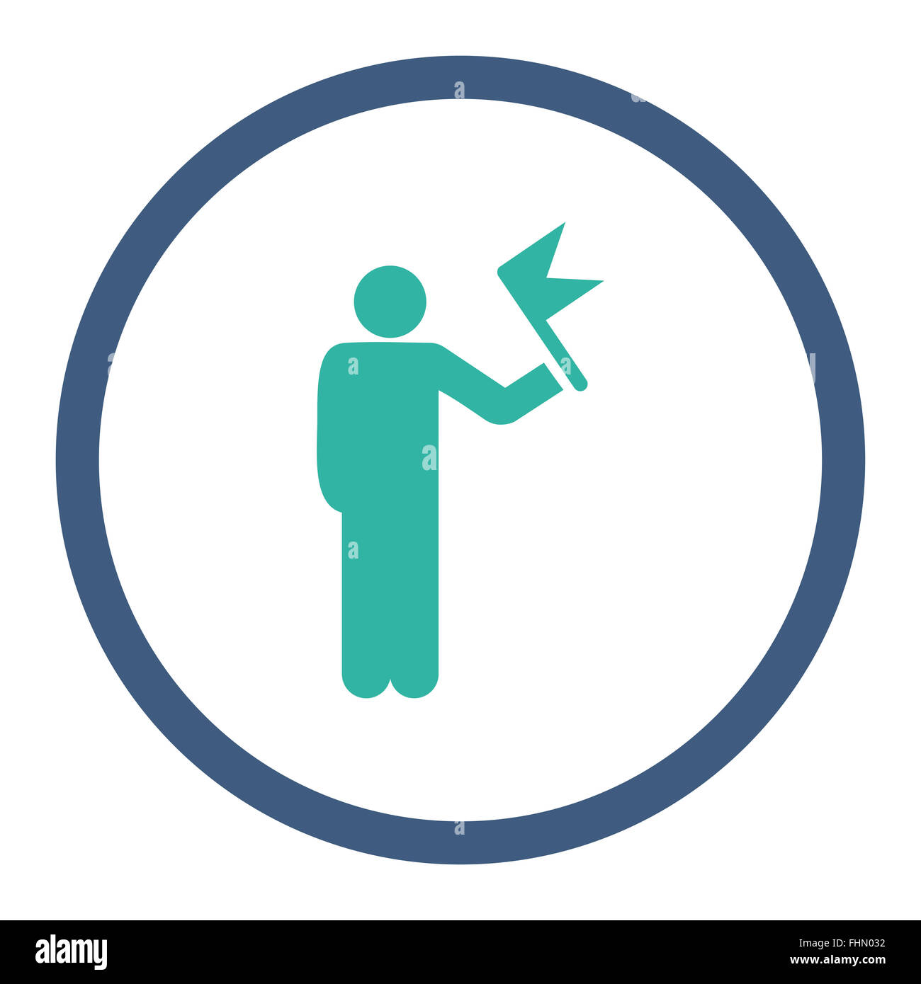 Man with Flag icon Stock Photo - Alamy