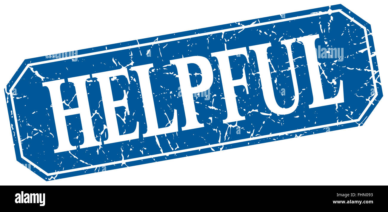 helpful blue square vintage grunge isolated sign Stock Photo - Alamy