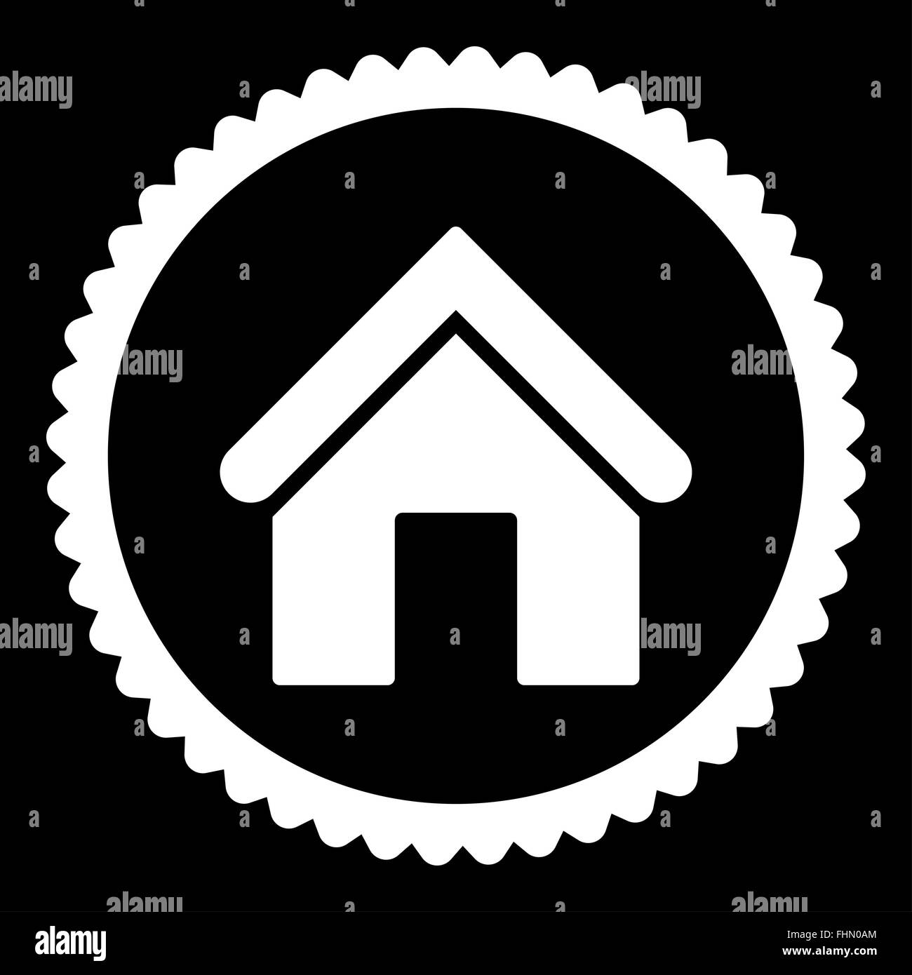 Home flat white color round stamp icon Stock Photo - Alamy