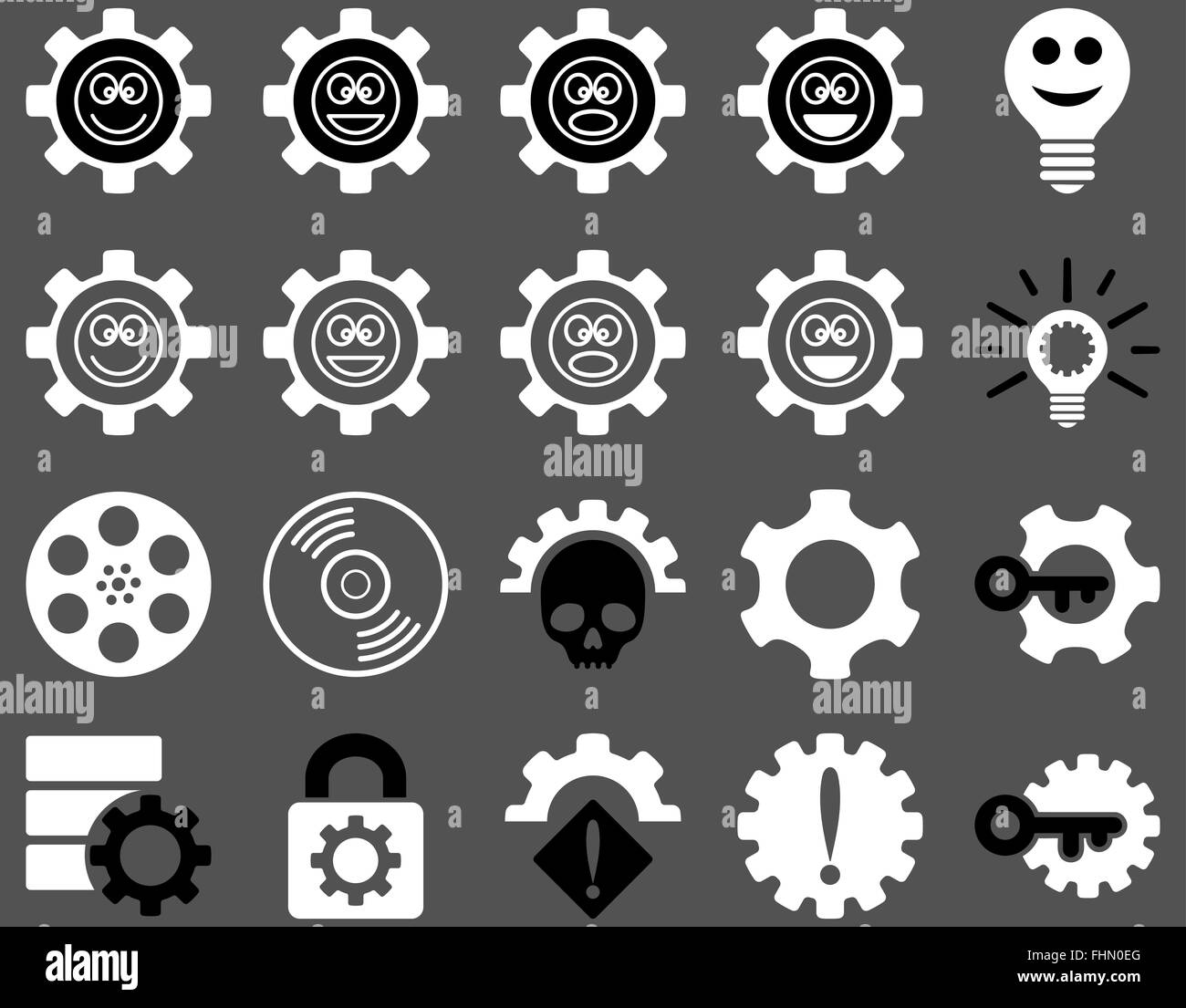 Tools and Smile Gears Icons Stock Photo Alamy