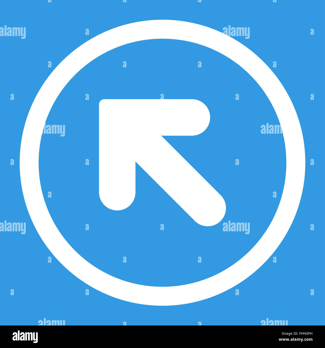 Arrow Up Left flat white color rounded vector icon Stock Photo - Alamy