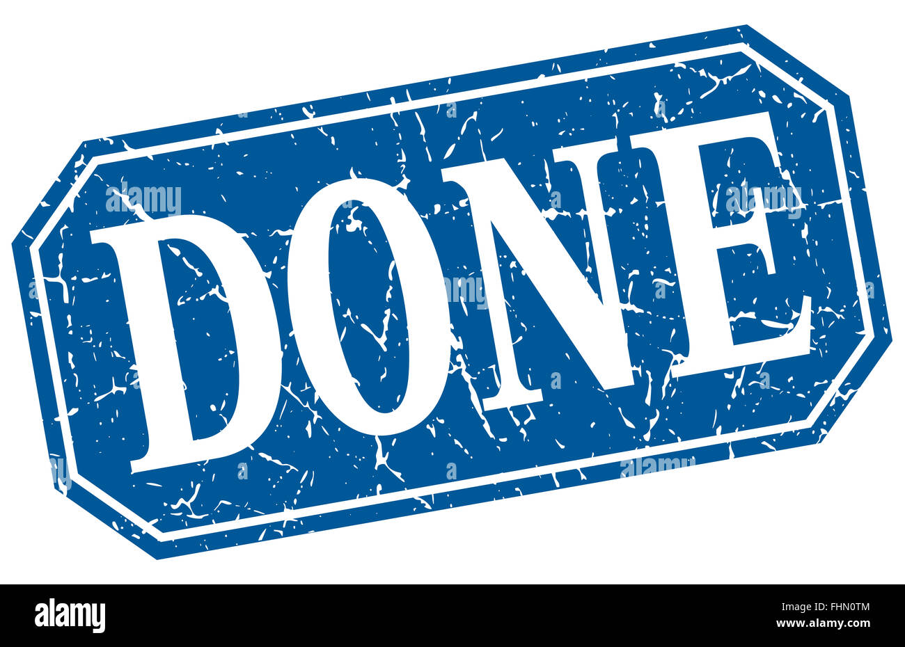 done blue square vintage grunge isolated sign Stock Photo - Alamy