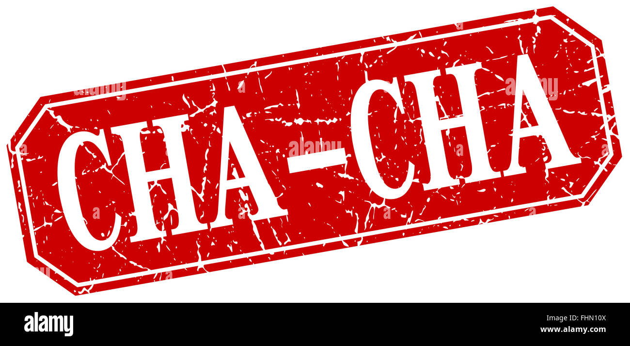 cha-cha red square vintage grunge isolated sign Stock Photo - Alamy