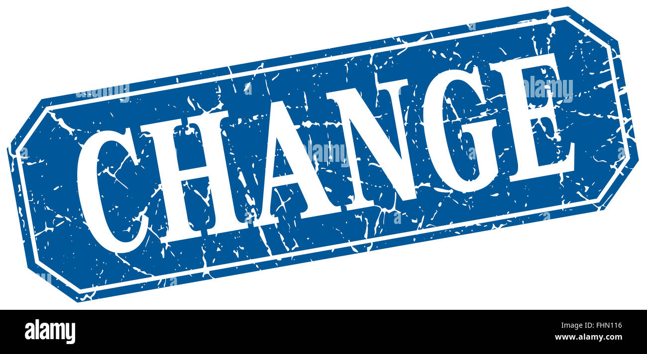 change blue square vintage grunge isolated sign Stock Photo - Alamy