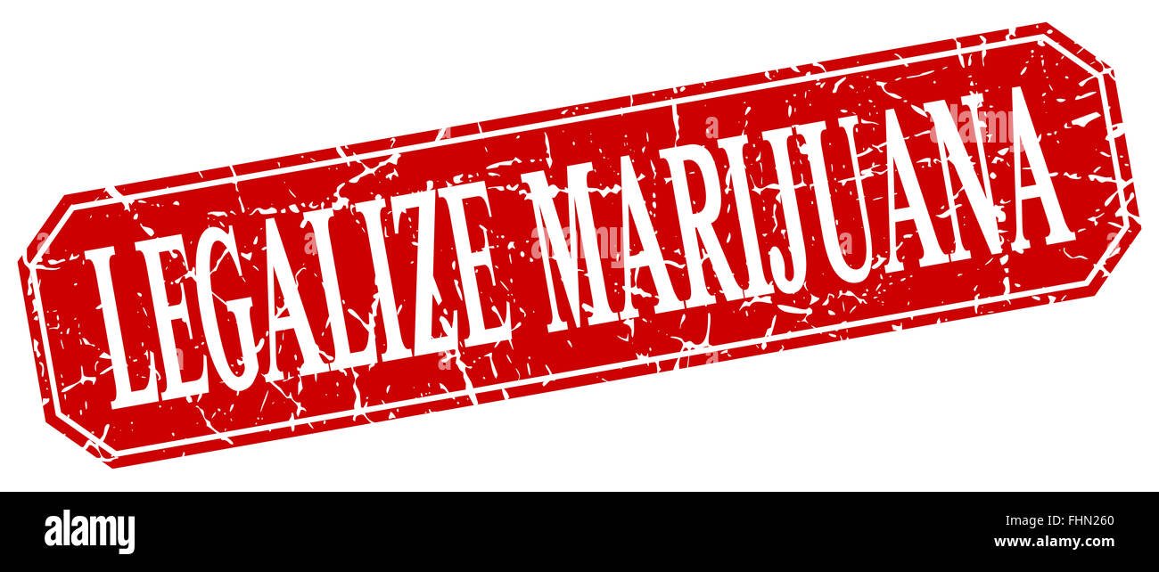 legalize marijuana red square vintage grunge isolated sign Stock Photo ...