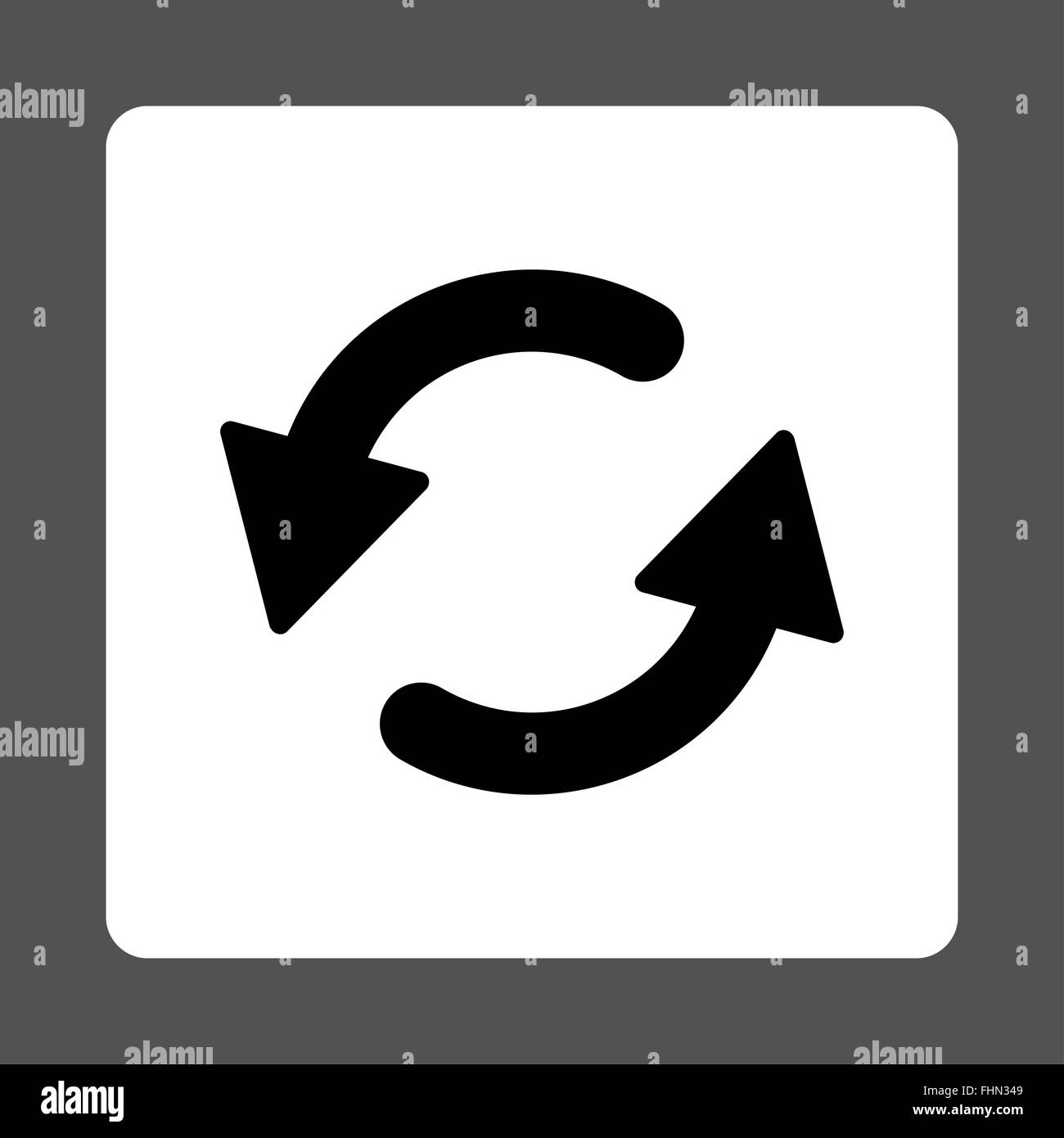 Refresh Ccw flat black and white colors rounded button Stock Photo - Alamy