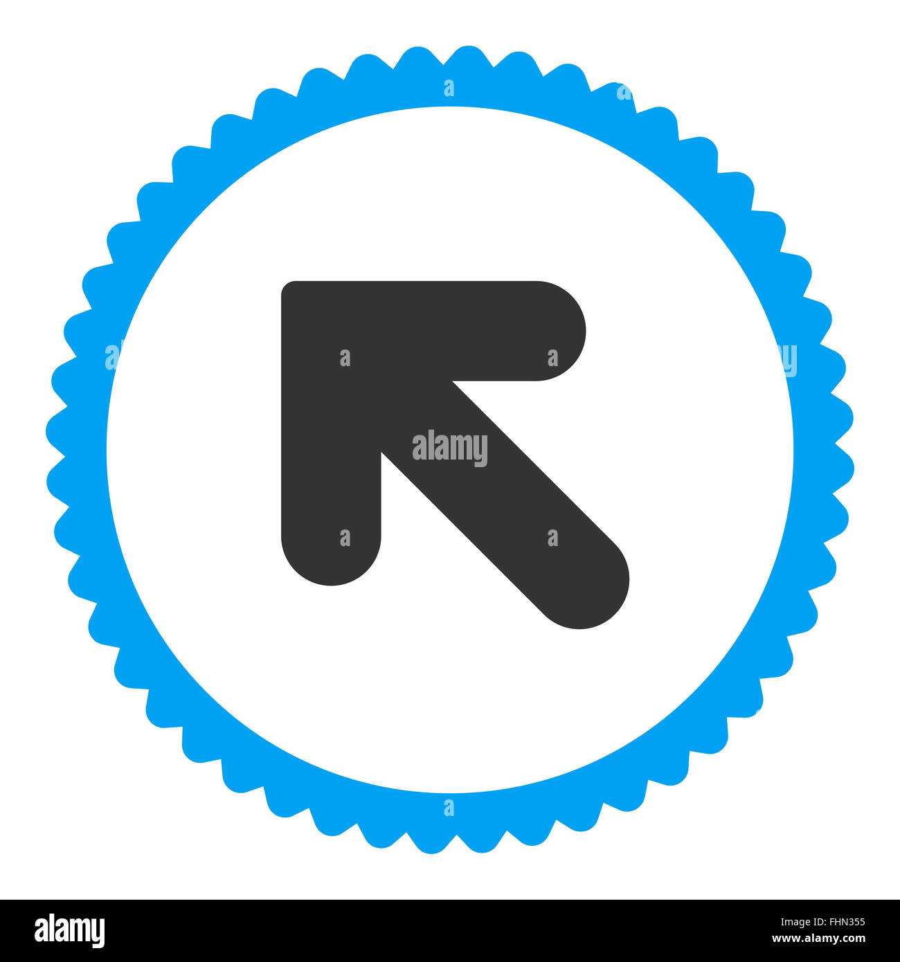 Arrow Up Left flat blue and gray colors round stamp icon Stock Photo ...