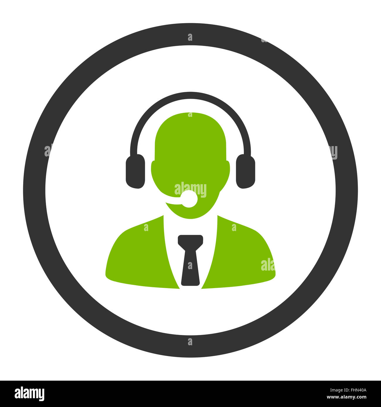 Call center flat eco green and gray colors rounded vector icon Stock ...