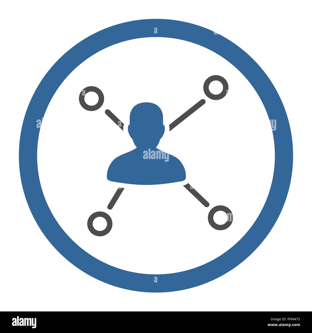 Relations flat cobalt and gray colors rounded vector icon Stock Photo ...