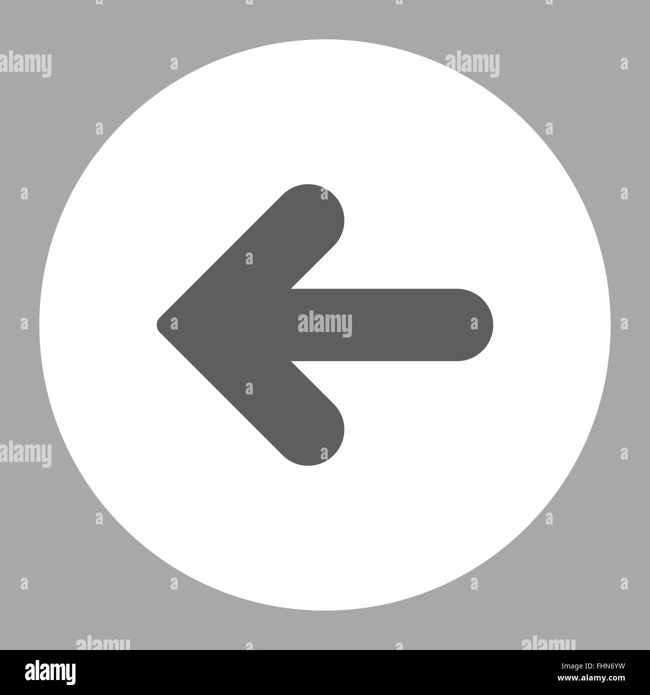 Arrow Left flat dark gray and white colors round button Stock Photo - Alamy
