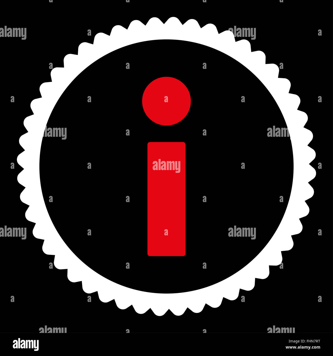 Info flat red and white colors round stamp icon Stock Photo - Alamy