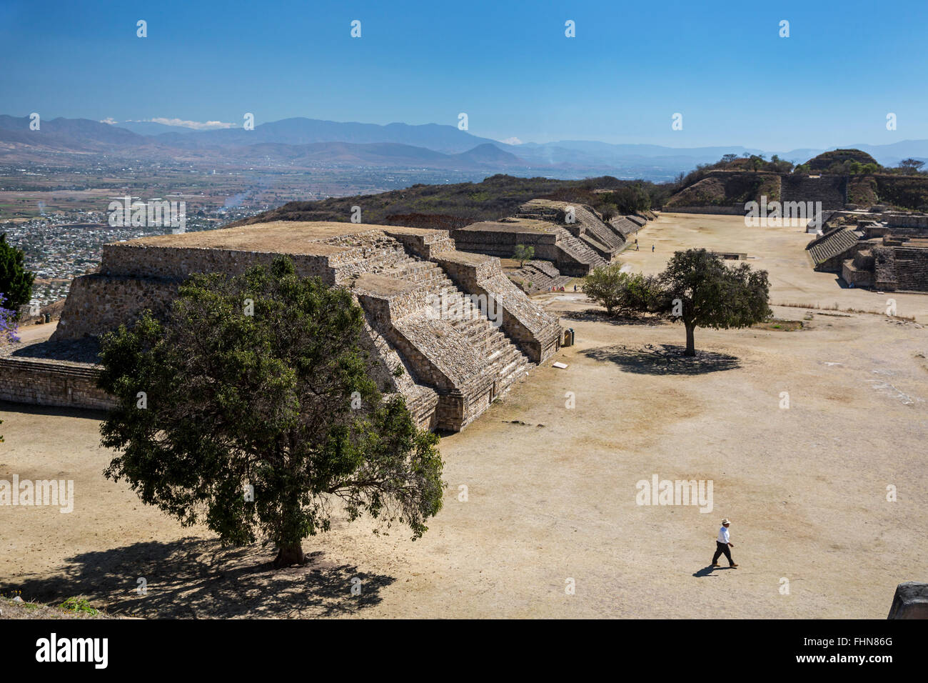 Oaxaca, Mexico - Monte Albán, a major pre-Columbian archaeological site in southern Mexico. Stock Photo