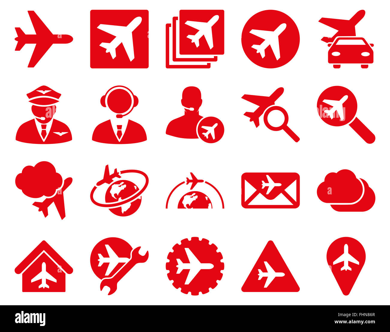 Aviation Icon Set Stock Photo