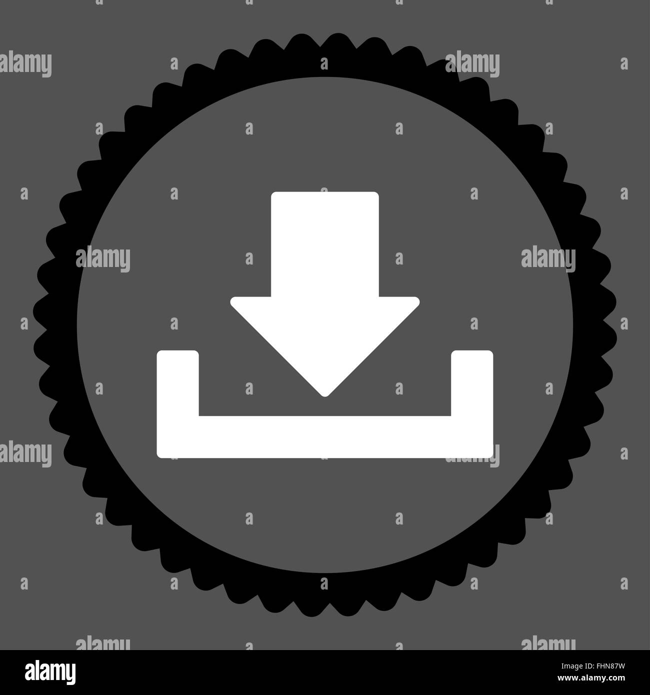 Download flat black and white colors round stamp icon Stock Photo - Alamy