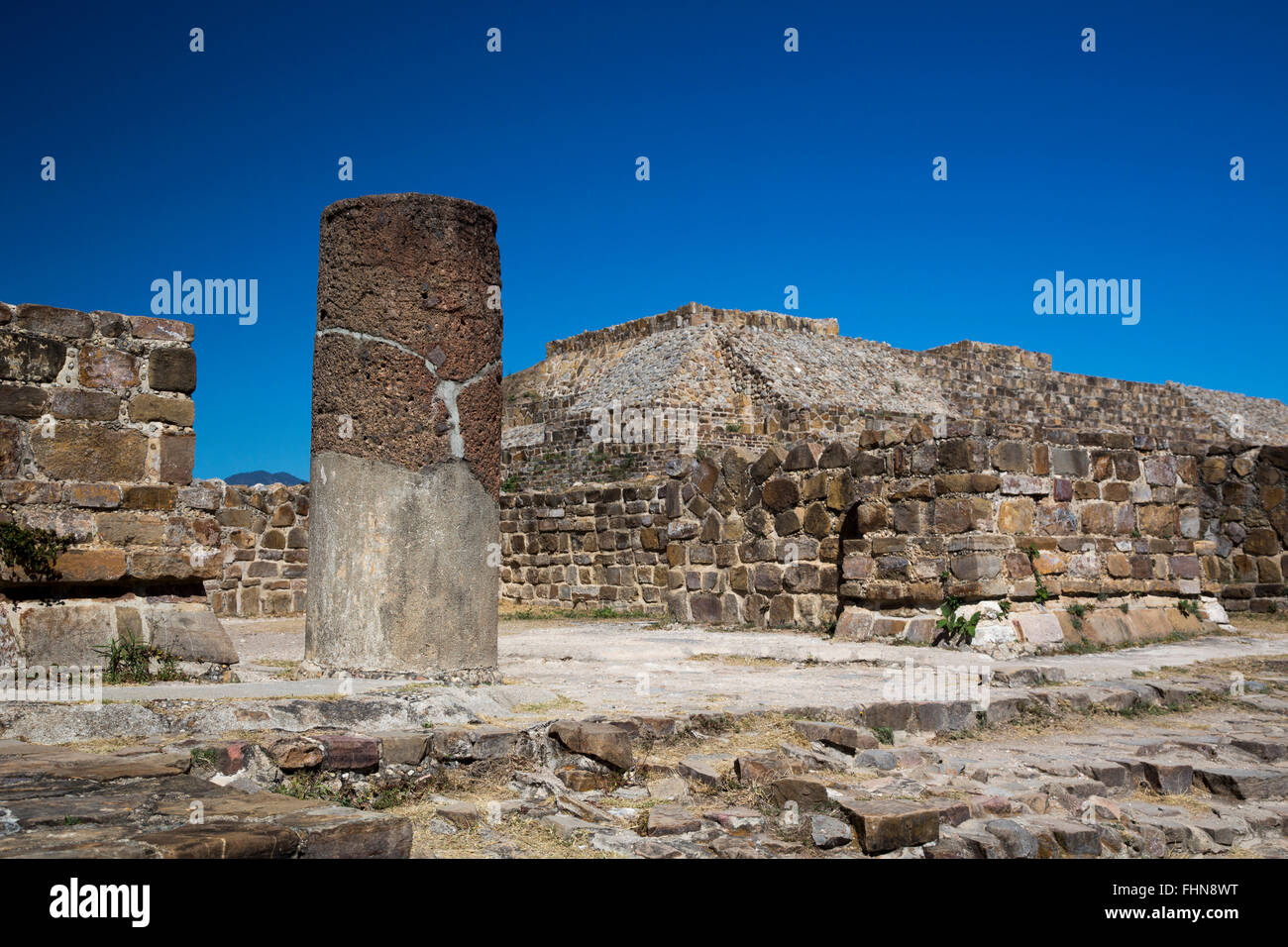 Oaxaca, Mexico - Monte Albán, a major pre-Columbian archaeological site in southern Mexico. Stock Photo