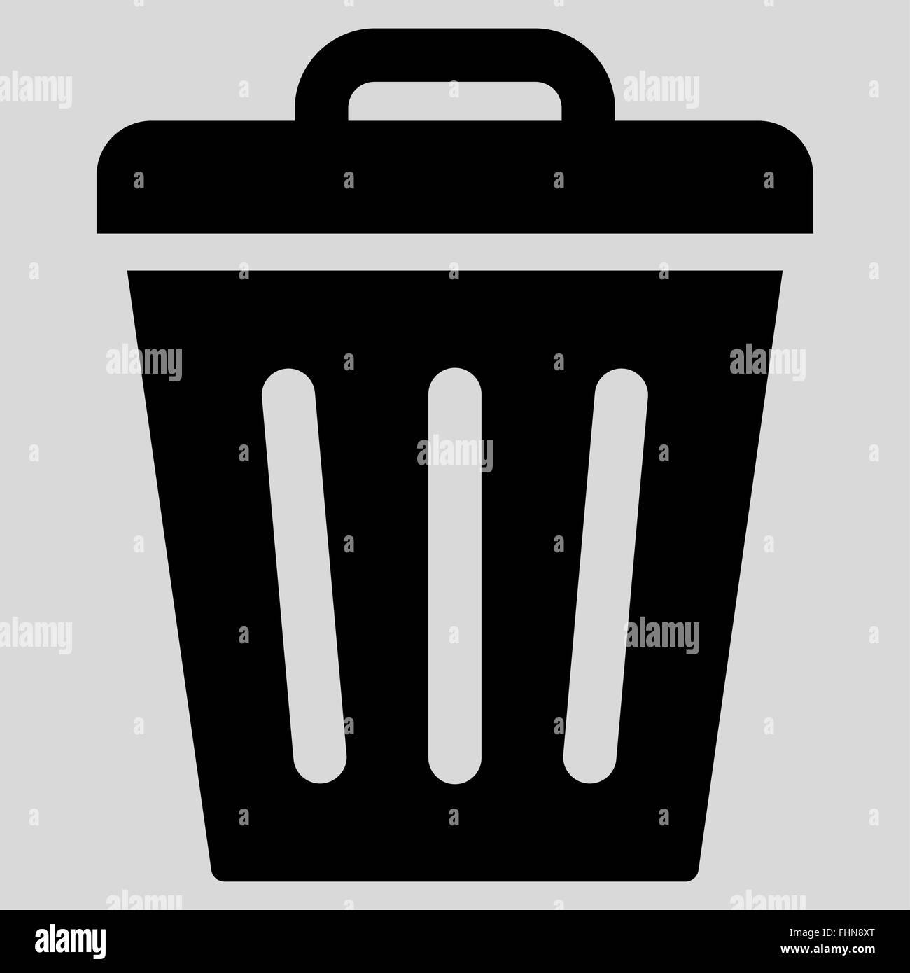 Trash Can flat black color icon Stock Photo