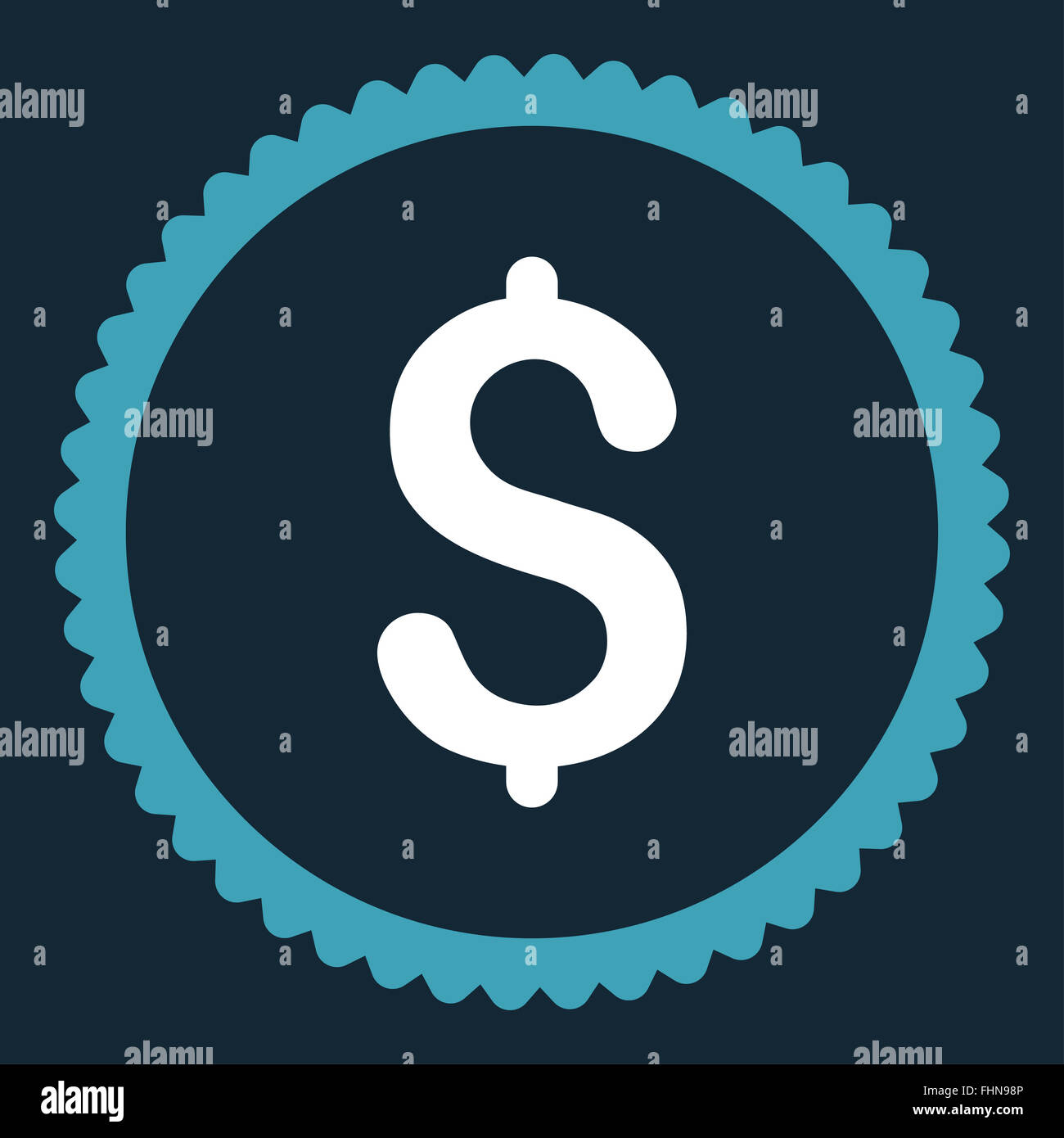 Dollar flat blue and white colors round stamp icon Stock Photo - Alamy