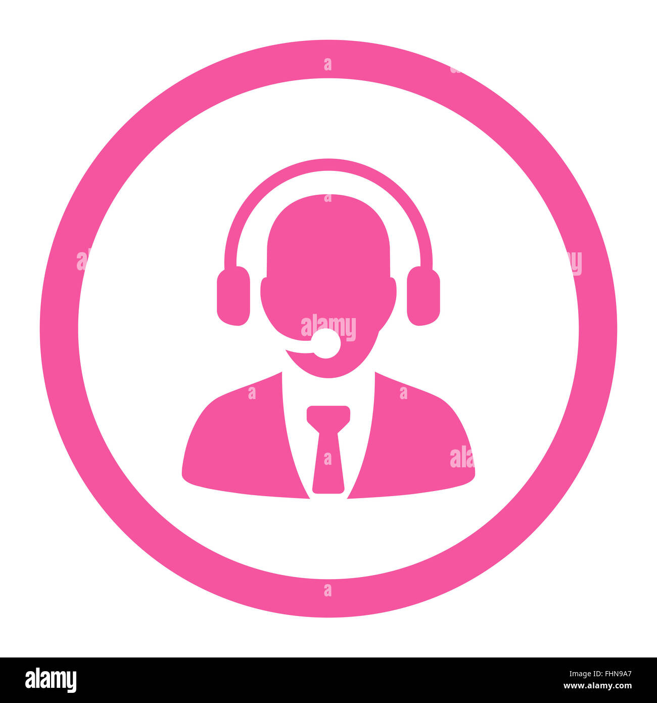 Call center flat pink color rounded vector icon Stock Photo Alamy
