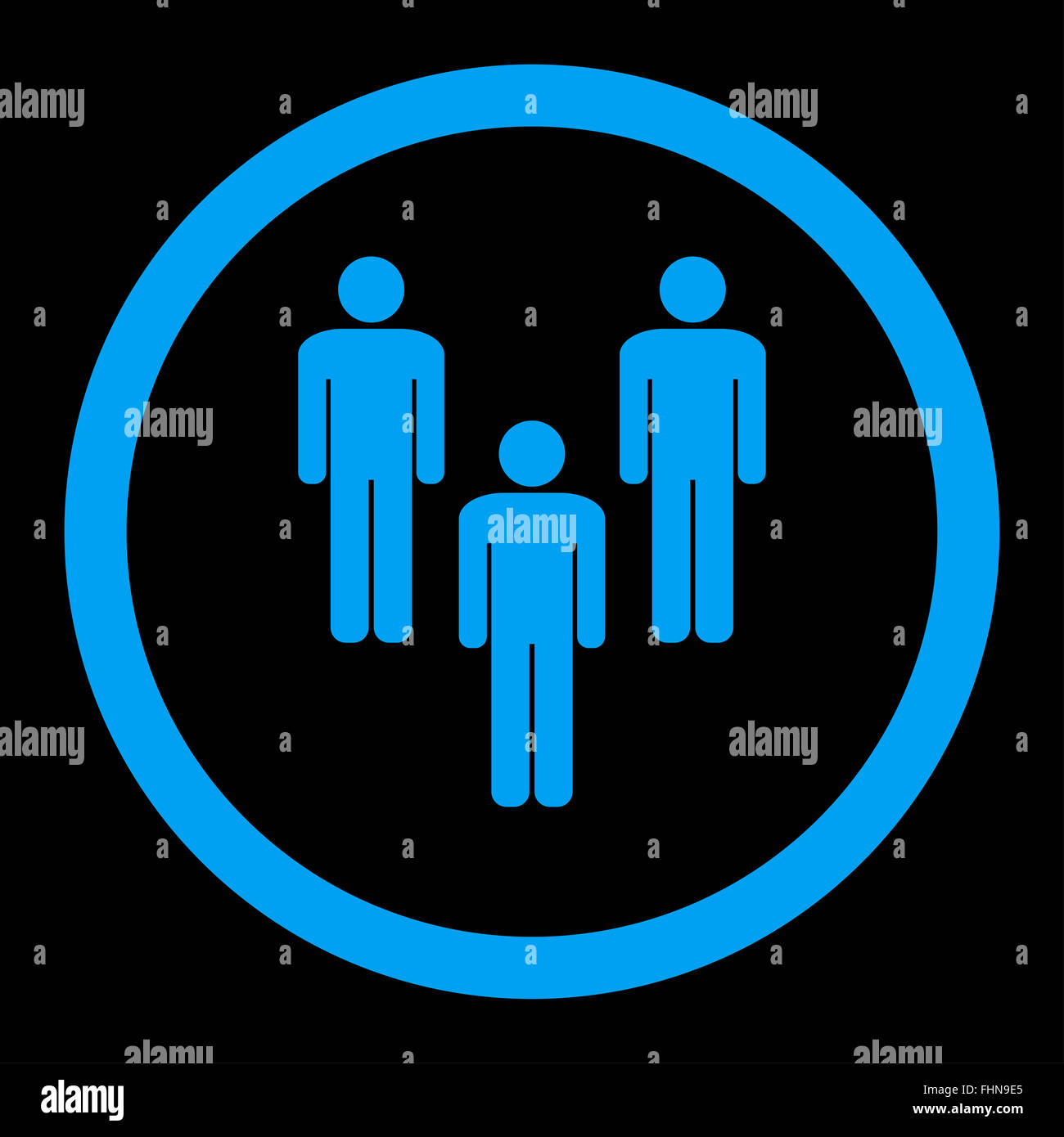 Community flat blue color rounded vector icon Stock Photo - Alamy