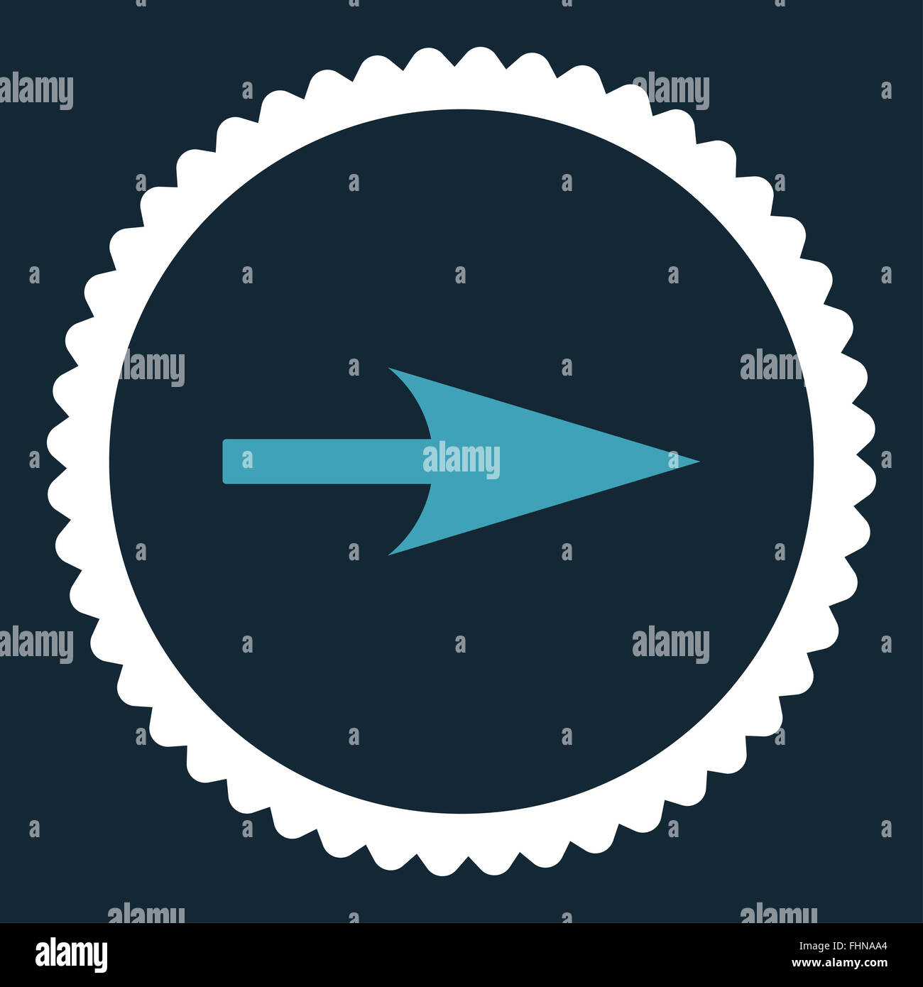 Arrow Axis X flat blue and white colors round stamp icon Stock Photo ...