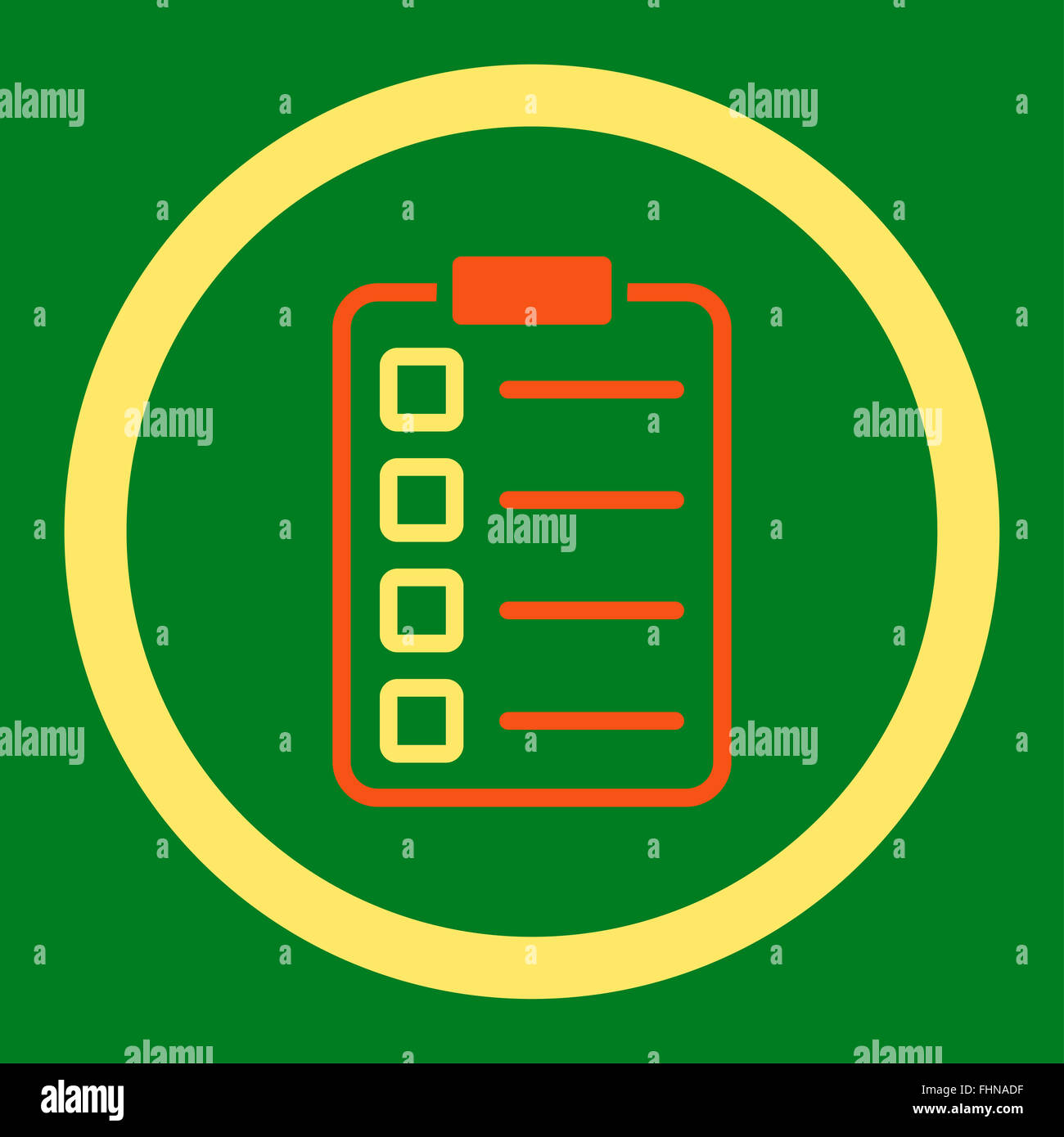 Examination flat orange and yellow colors rounded vector icon Stock ...
